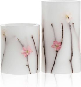 Pauleen Shiny Blossom Candle White-flowers.