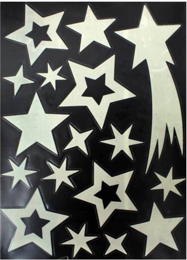 PEHA stickerset sterren Glow in Dark 29 5 x 40 cm wit