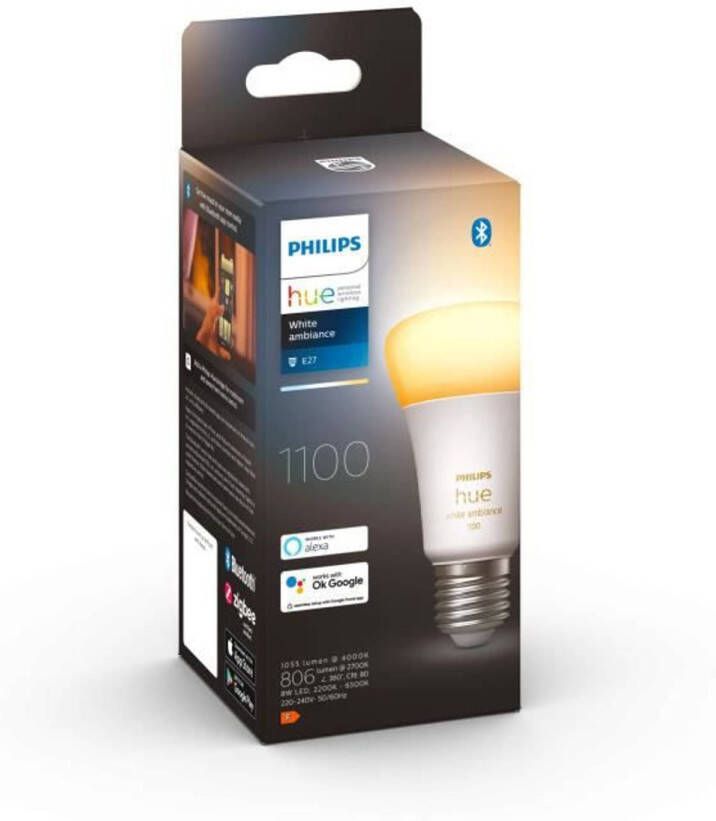 Philips Hue White Ambiance Verbonden LED-lamp E27 9.5W Equivalent 75W Bluetooth compatibel