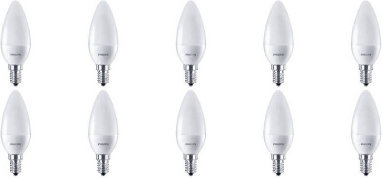 Philips LED Lamp 10 Pack CorePro Candle 827 B38 FR E14 Fitting 7W Warm Wit 2700K Vervangt 60W