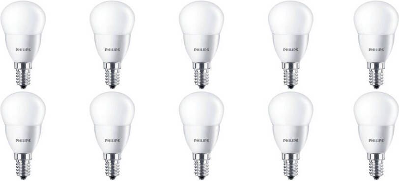 Philips LED Lamp 10 Pack CorePro Lustre 827 P45 FR E14 Fitting 5.5W Warm Wit 2700K Vervangt 40W