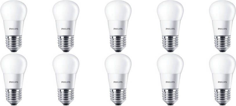 Philips LED Lamp 10 Pack CorePro Lustre 827 P45 FR E27 Fitting 5.5W Warm Wit 2700K Vervangt 40W