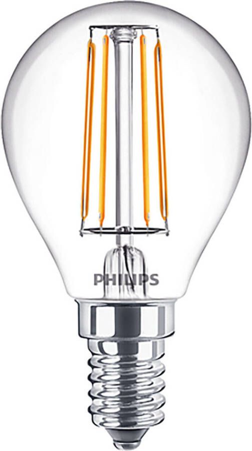 Philips LED Lamp CorePro Luster 827 P45 CL E14 Fitting 4.5W Warm Wit 2700K Vervangt 40W