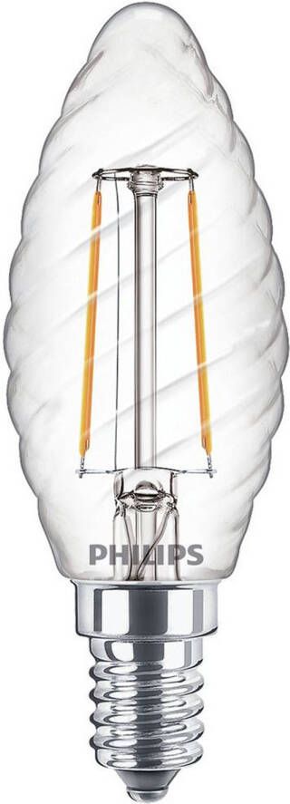 Philips Led Lamp E14 2W Kaars Gedraaid