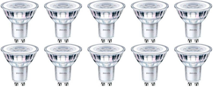 Philips LED Spot 10 Pack CorePro 827 36D GU10 Fitting Dimbaar 4W Warm Wit 2700K Vervangt 35W