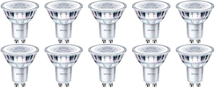 Philips LED Spot 10 Pack CorePro 827 36D GU10 Fitting Dimbaar 5W Warm Wit 2700K Vervangt 50W