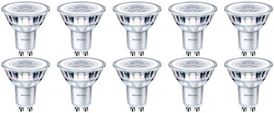 Philips LED Spot 10 Pack CorePro 840 36D GU10 Fitting Dimbaar 5W Natuurlijk Wit 4000K Vervangt 50W