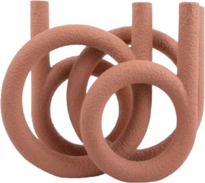 Present Time kaarsenhouder rings terracotta