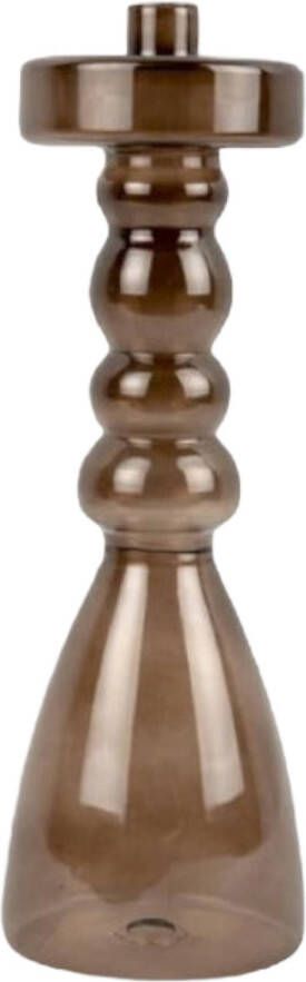 Present time Candle holder Pawn glass large chocolate brown