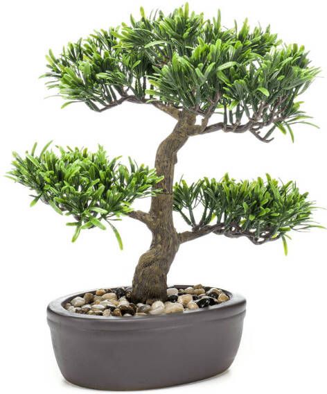 Emerald Groene kunstplant bonsai boompje 32 cm Kunstplanten