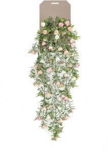 PrettyPlants Rozen Kunst Hangplant Crème roze 75cm