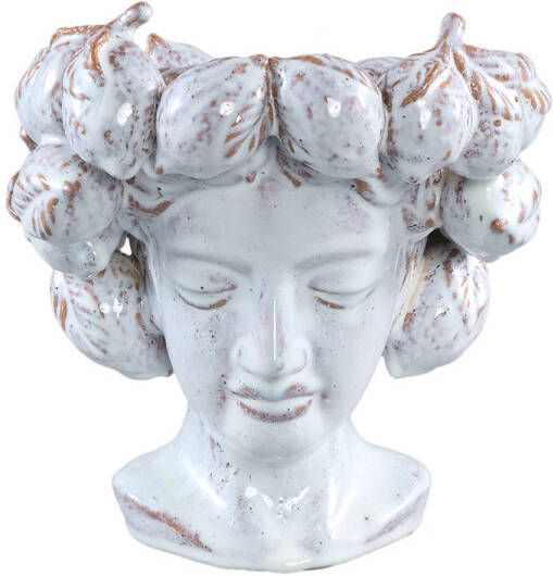Ptmd Collection PTMD Alani White glazed ceramic statue of women head A