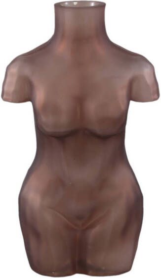 Ptmd Collection PTMD Body Brown glass vase torso shape