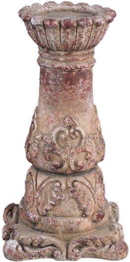 Ptmd Collection PTMD Burnt Red cream cement candle holder square base