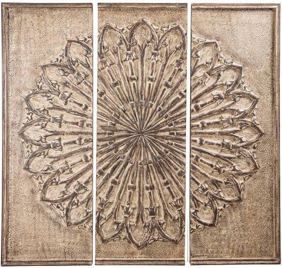Ptmd Collection PTMD Casa Brown MDF carved wallpanel antique look L 3pc
