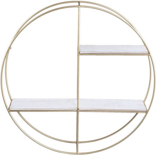 Ptmd Collection PTMD Chally Gold iron wall rack shelves round L