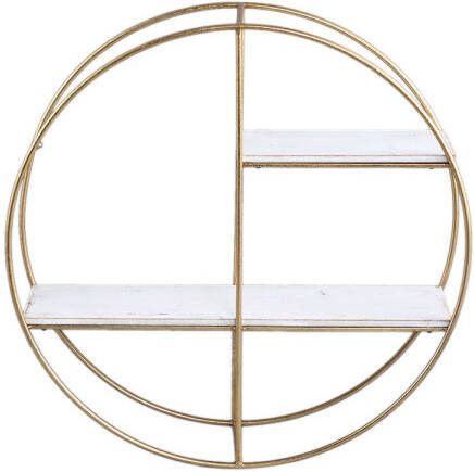 Ptmd Collection PTMD Chally Gold iron wall rack shelves round S