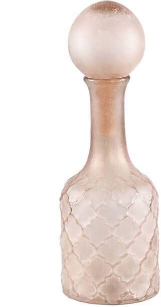 Ptmd Collection PTMD Cianna Brown frosted glass bottle round with bal S