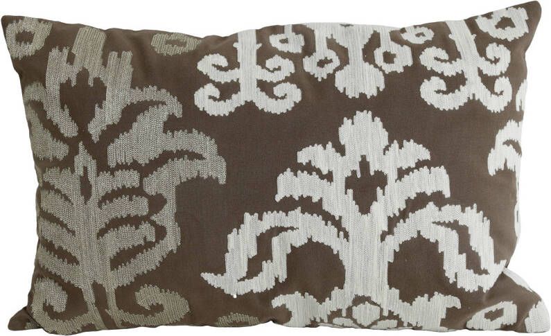 Ptmd Collection PTMD Cloe Taupe cotton cushion antique pattern rectangl