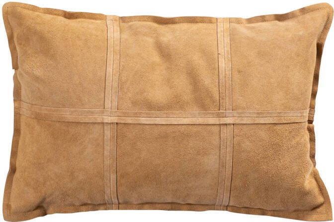 Ptmd Collection PTMD Cobie Camel suede leather cushion rectangle