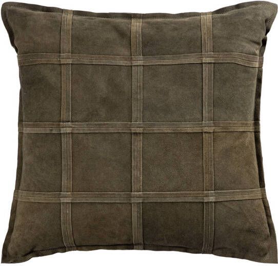 Ptmd Collection PTMD Cobie Green suede leather cushion square L
