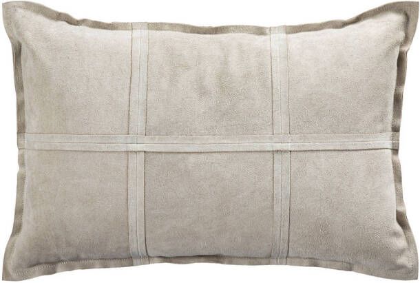 Ptmd Collection PTMD Cobie Taupe suede leather cushion rectangle