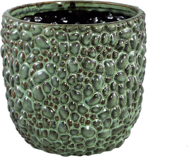 Ptmd Collection PTMD Danillo Green glazed ceramic pot drops round XL