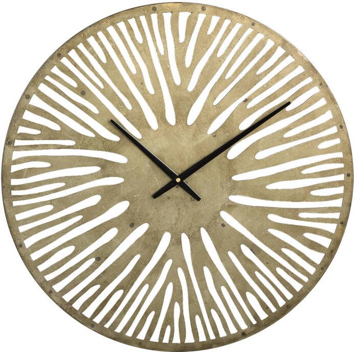 Ptmd Collection PTMD Derandi Gold metal wall clock see through round
