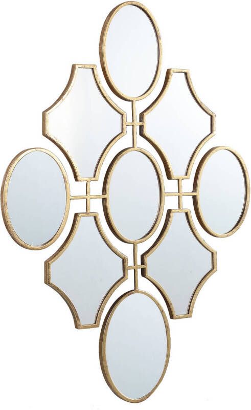 Ptmd Collection PTMD Dilara Gold ijzeren spiegel ruit met 9 spiegeltjes