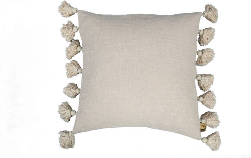 Ptmd Collection PTMD Dolly Cream cushion with tassels square