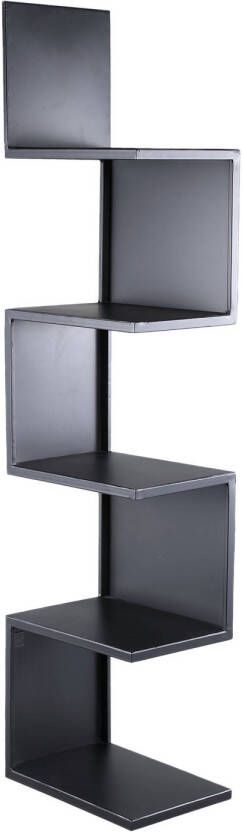 Ptmd Collection PTMD Duane Black steel wall rack squared corners