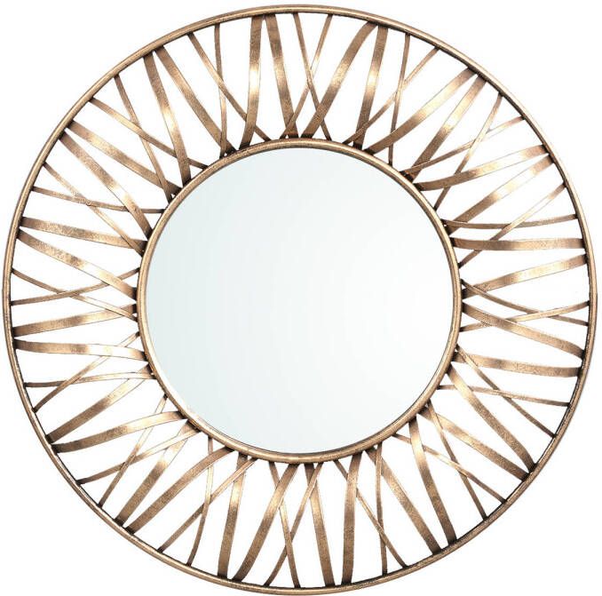 Ptmd Collection PTMD Eresa Gold iron mirror wide spray border round S
