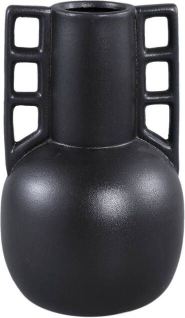 Ptmd Collection PTMD Essa Black matt ceramic pot with two ears L