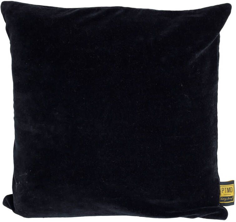 Ptmd Collection PTMD Floo Black cotton velvet cushion square