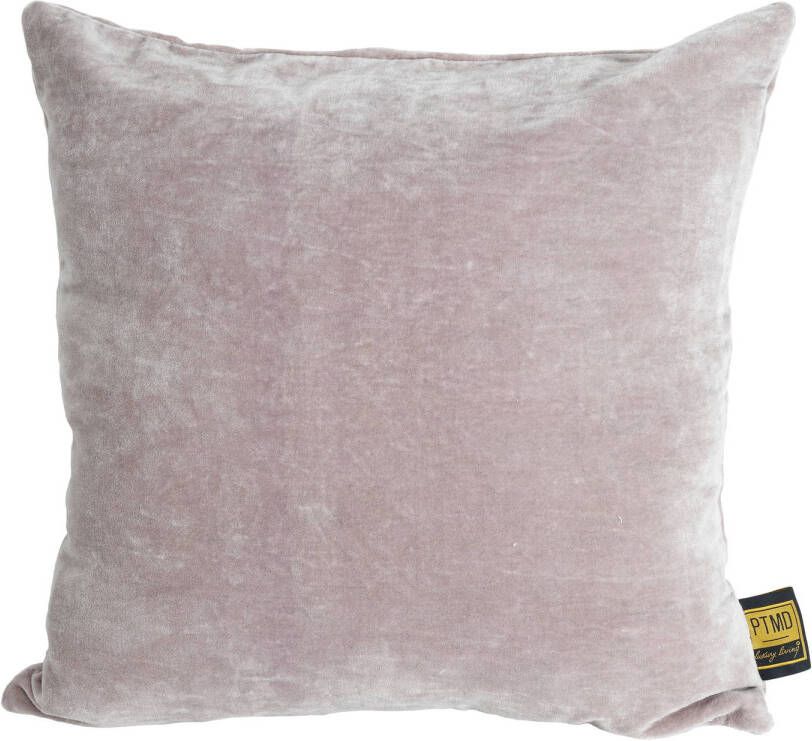 Ptmd Collection PTMD Floo Brown cotton velvet cushion square