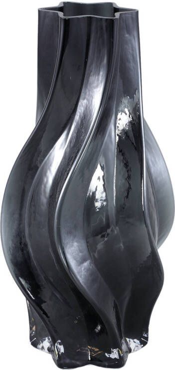Ptmd Collection PTMD Florence Black glass vase curved lines L