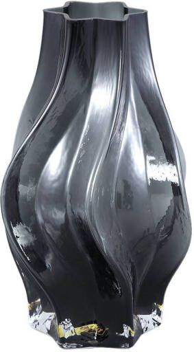 Ptmd Collection PTMD Florence Black glass vase curved lines S