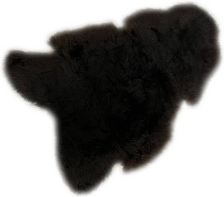 Ptmd Collection PTMD Furry Black shaped sheepskin plaid