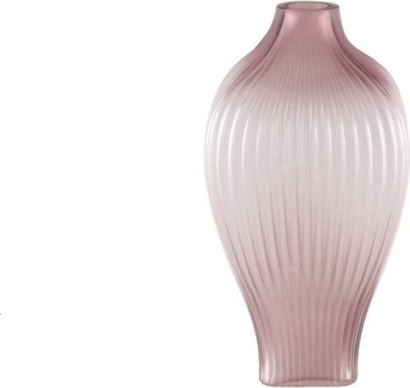 Ptmd Collection PTMD Halde Light Purple solid glass vase ribbed high