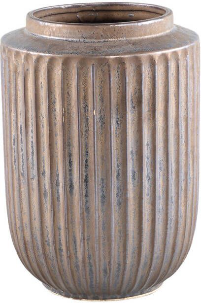 Ptmd Collection PTMD Harris Brown ceramic round pot high with lines M