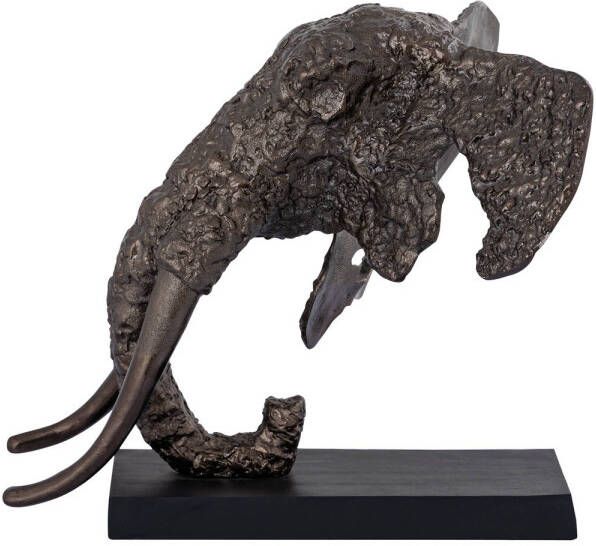 Ptmd Collection PTMD Iriss Brass casted alu elephant statue black base