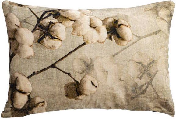 Ptmd Collection PTMD Jash Grey cotton velvet cushion cotton plant L