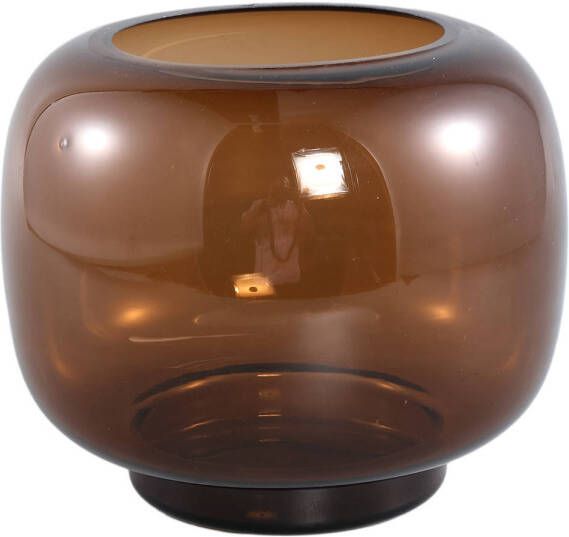 Ptmd Collection PTMD Kahiwa Brown glass vase round L