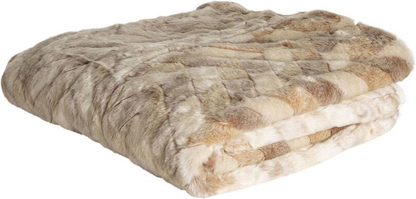 Ptmd Collection PTMD Kathleen Cream artificial fur plaid rectangle L