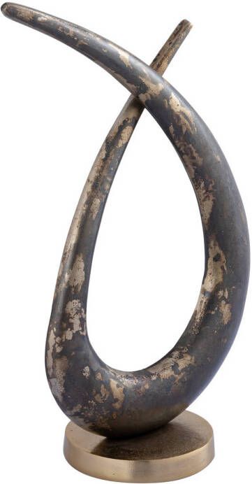 Ptmd Collection PTMD Kayen Gold alu loop shaped statue rustic finish