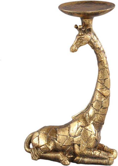 Ptmd Collection PTMD Laudi Gold poly giraffe candle holder