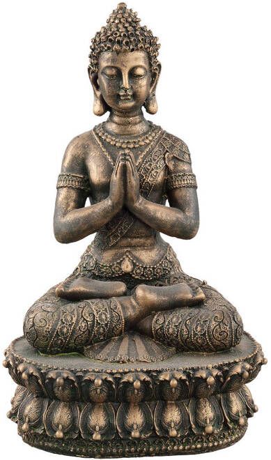 Ptmd Collection PTMD Lerry Bronze poly statue of praying buddha woman