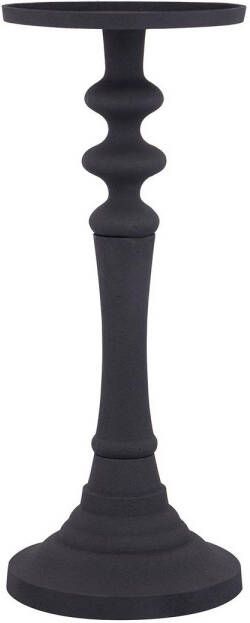 Ptmd Collection PTMD Lisann Black casted alu candleholder round S