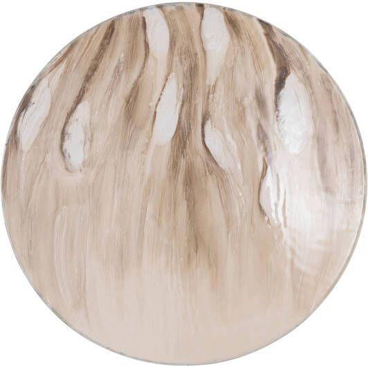 Ptmd Collection PTMD Maran Beige shiny iron wall panel round S