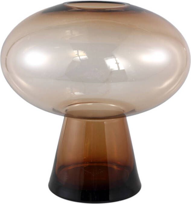 Ptmd Collection PTMD Minty Brown glass vase round on foot L